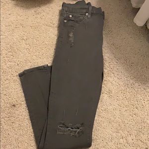 Army Green Hudson Ripped Jeans